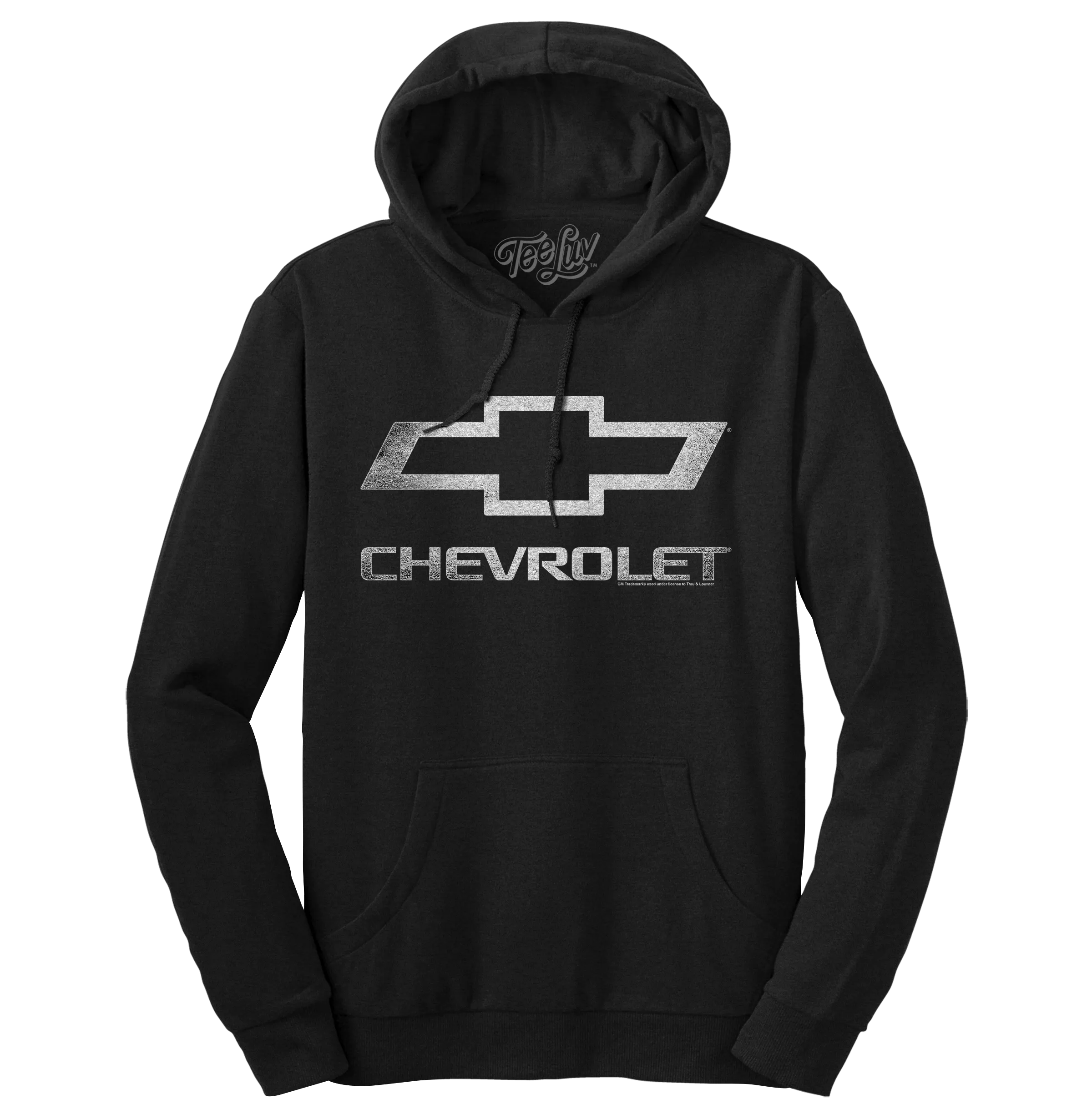Chevrolet Logo Pullover Hooded Fleece Sweatshirt - Black