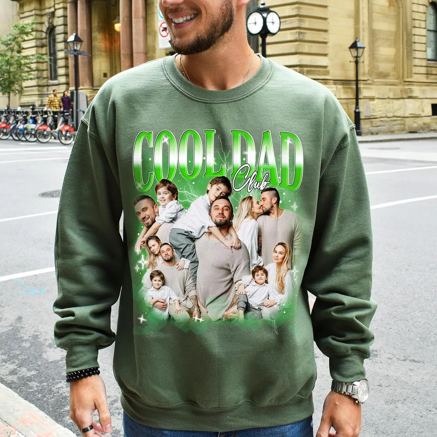 Custom Dad Shirt Personalized Picture T-Shirt for Men for New Dad Daddy Gift for Grandpa