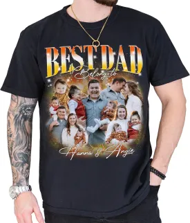 Custom Dad Shirt Personalized Picture T-Shirt for Men for New Dad Daddy Gift for Grandpa