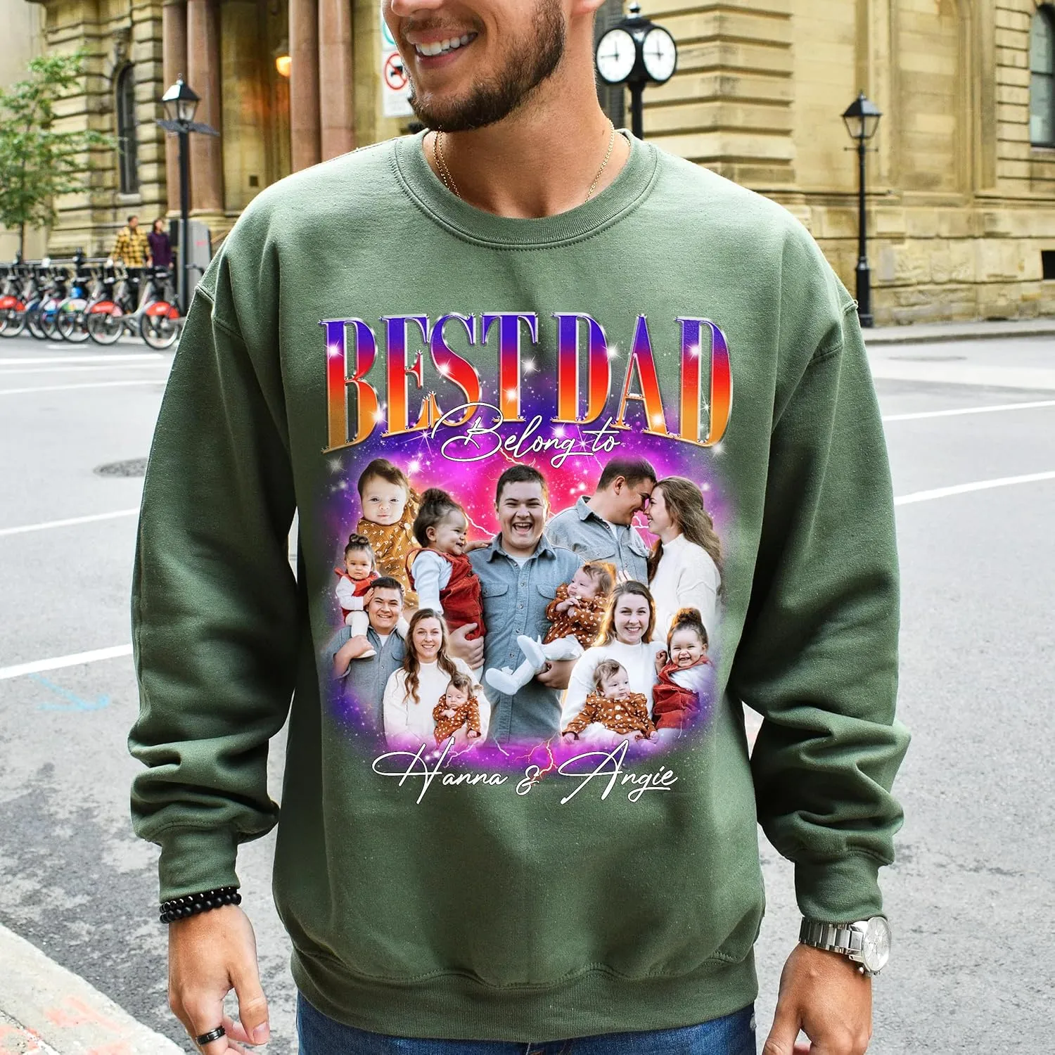 Custom Dad Shirt Personalized Picture T-Shirt for Men for New Dad Daddy Gift for Grandpa
