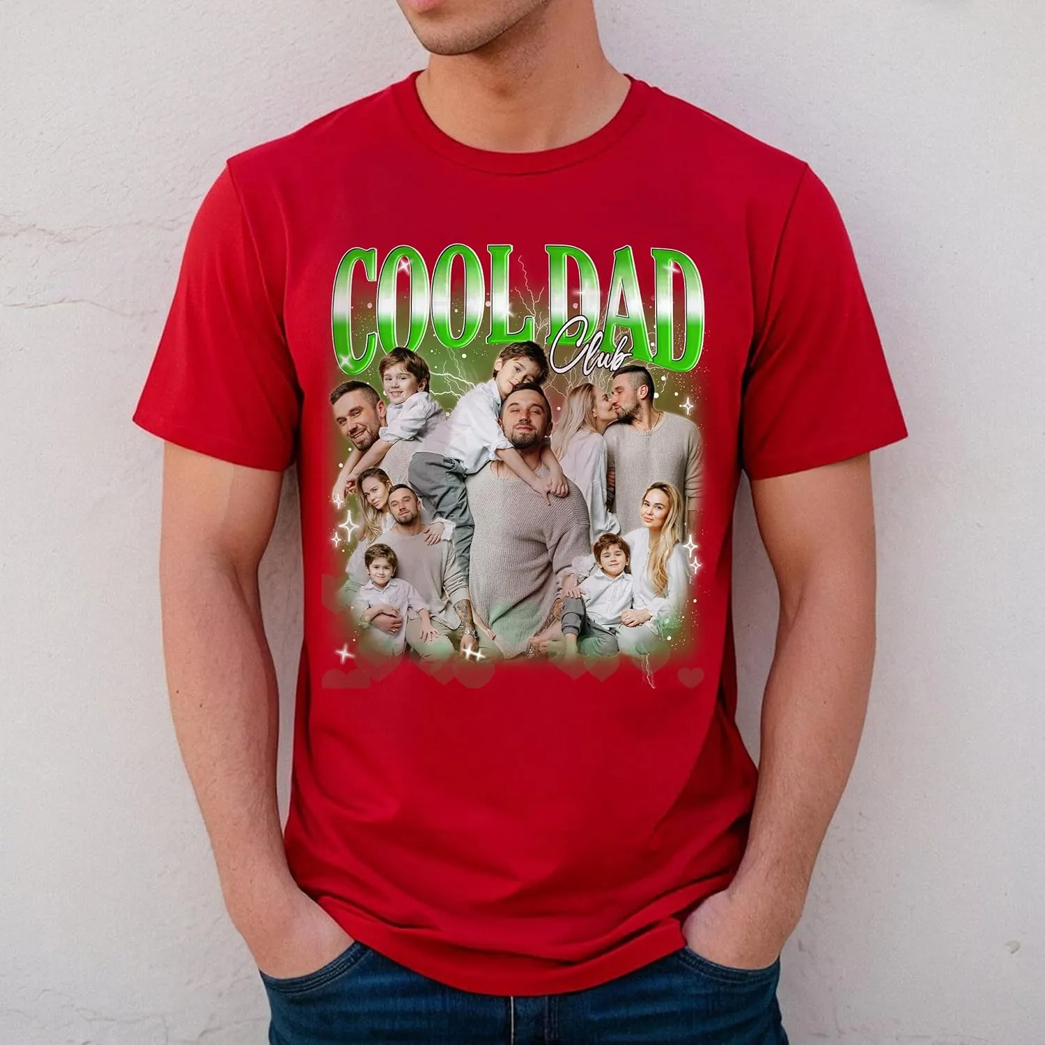 Custom Dad Shirt Personalized Picture T-Shirt for Men for New Dad Daddy Gift for Grandpa