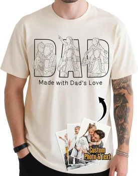 Custom Dad Shirt with Photo & Text, Personalized Fathers Day Shirt for Dad from Daughter Son, Custom Gifts for Fathers Day