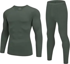 Ekouaer Men Thermal Underwear Set Soft Long Johns Set 2 Pcs Warm Base Layer Top & Bottom for Cold Weather