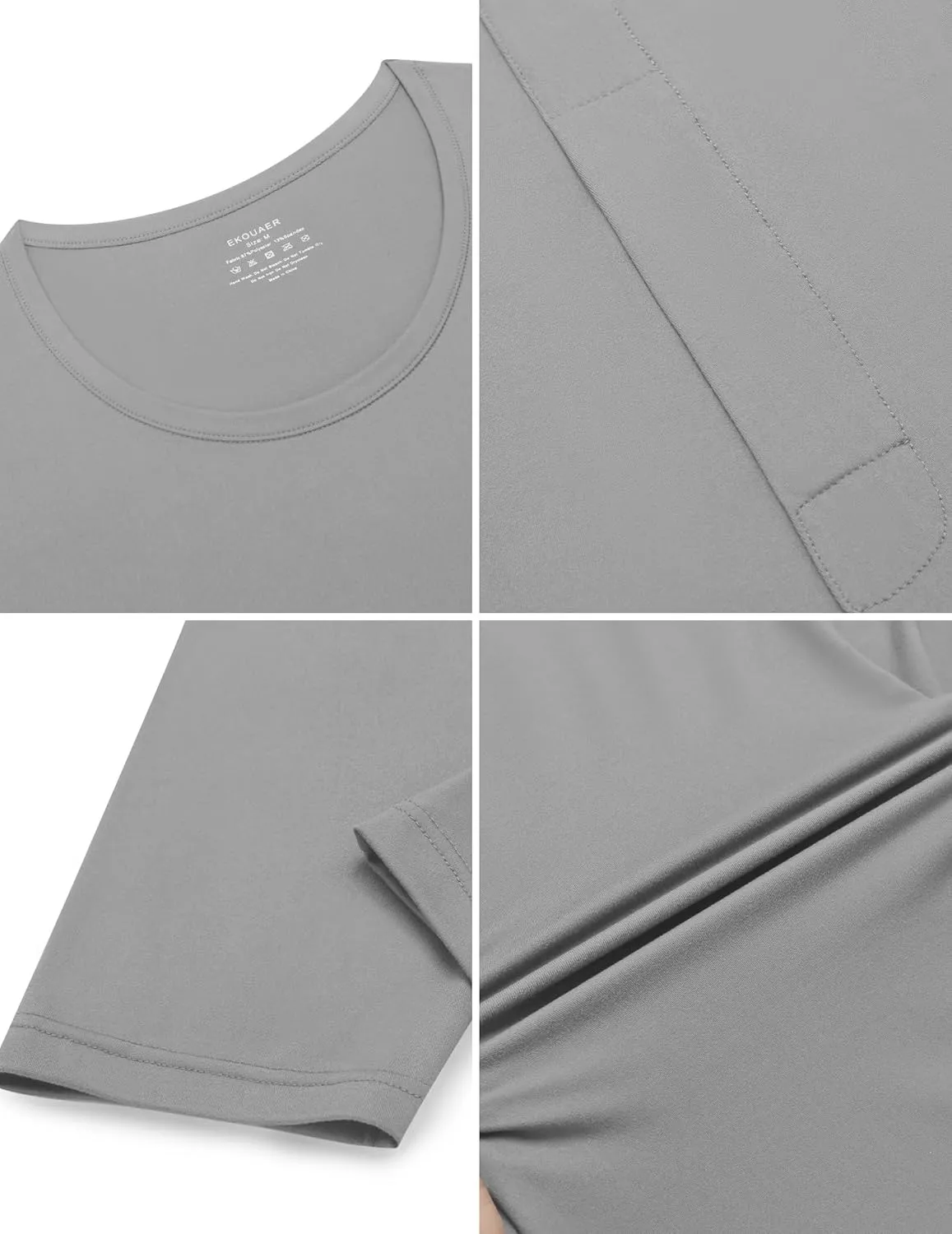 Ekouaer Men Thin Thermal Underwear Set Soft Long Johns Set 2 Pcs Warm Base Layer Top & Bottom for Cold Weather