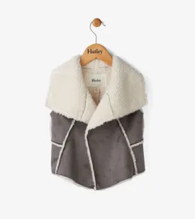 Hatley Taupe Faux Sherpa Reversible Vest