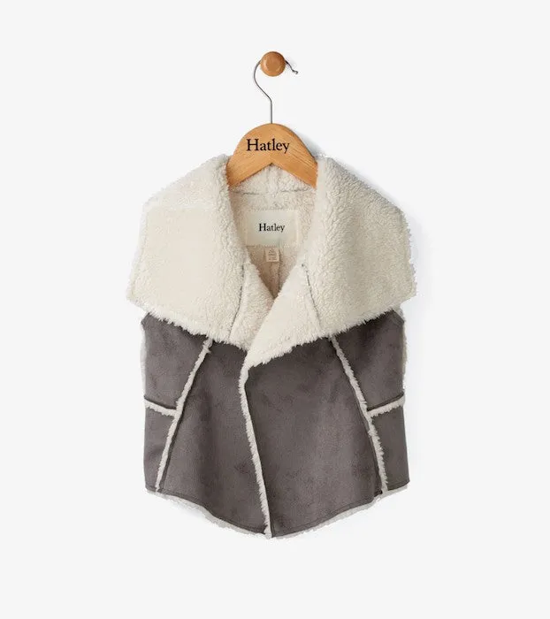 Hatley Taupe Faux Sherpa Reversible Vest