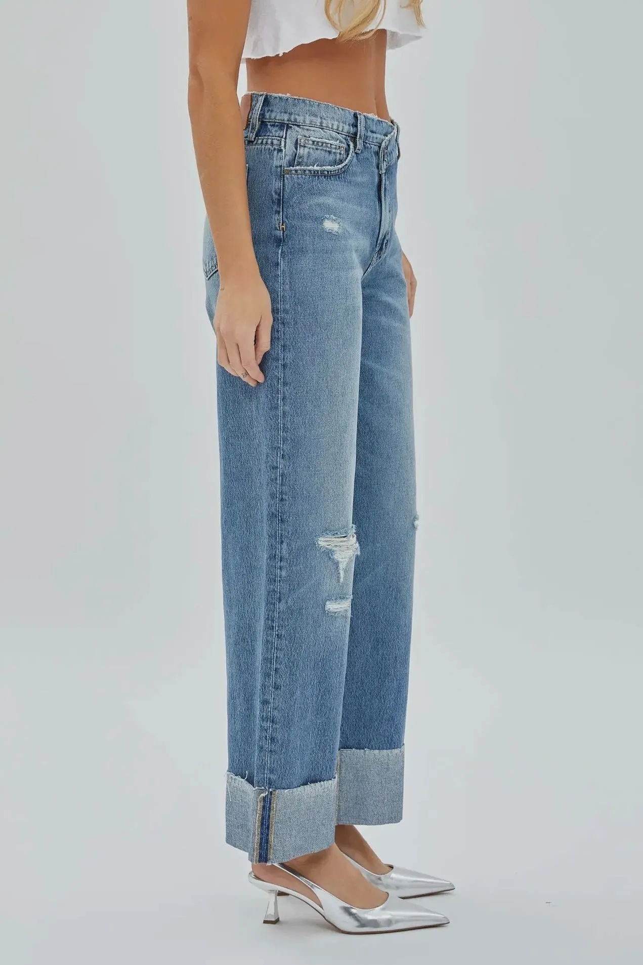 HIDDEN Logan High Waist Crossover Dad Jean