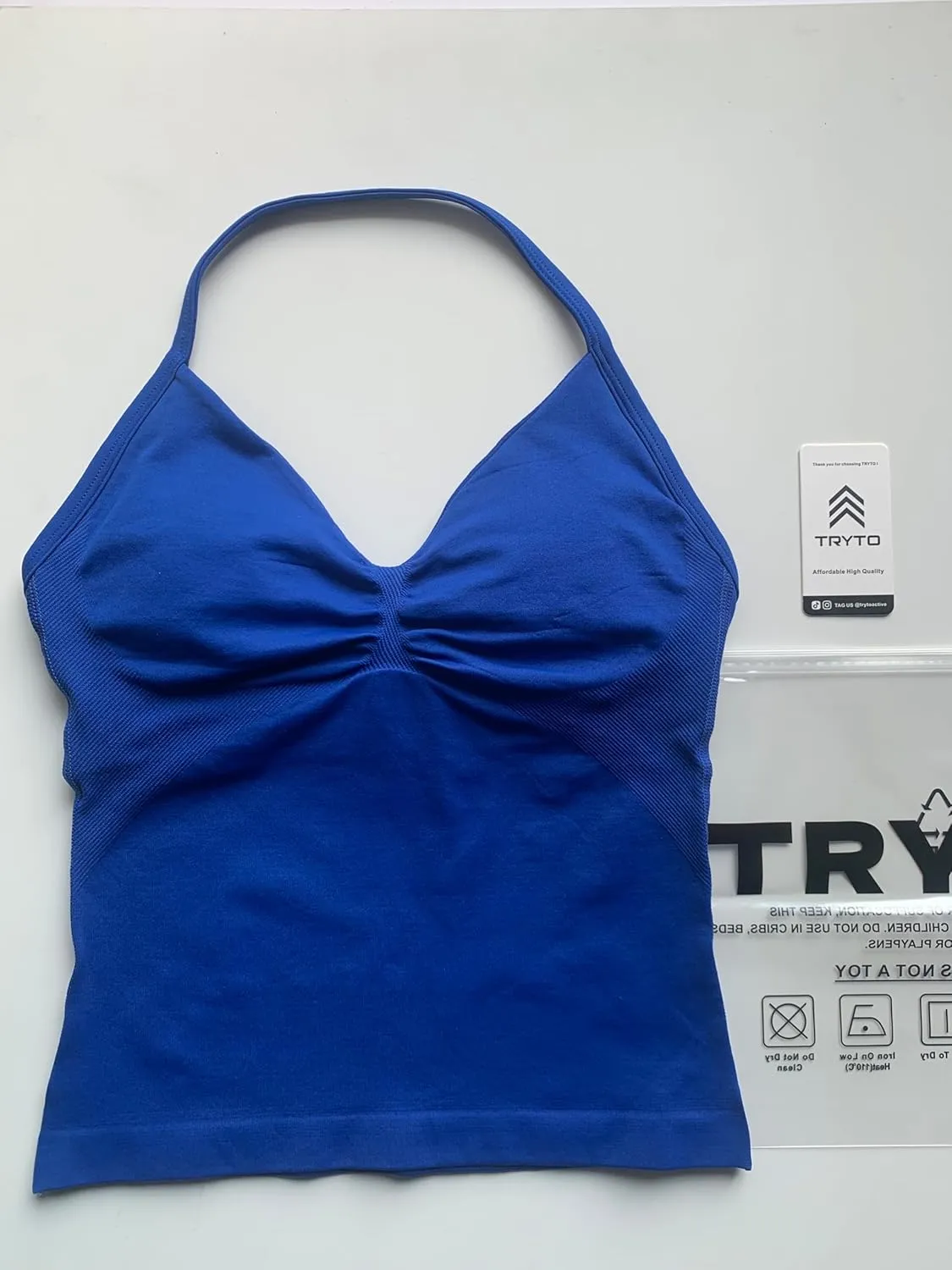 Impact Longline Strappy Top Women Halter Tops Workout Tank Compression Gym Fitness