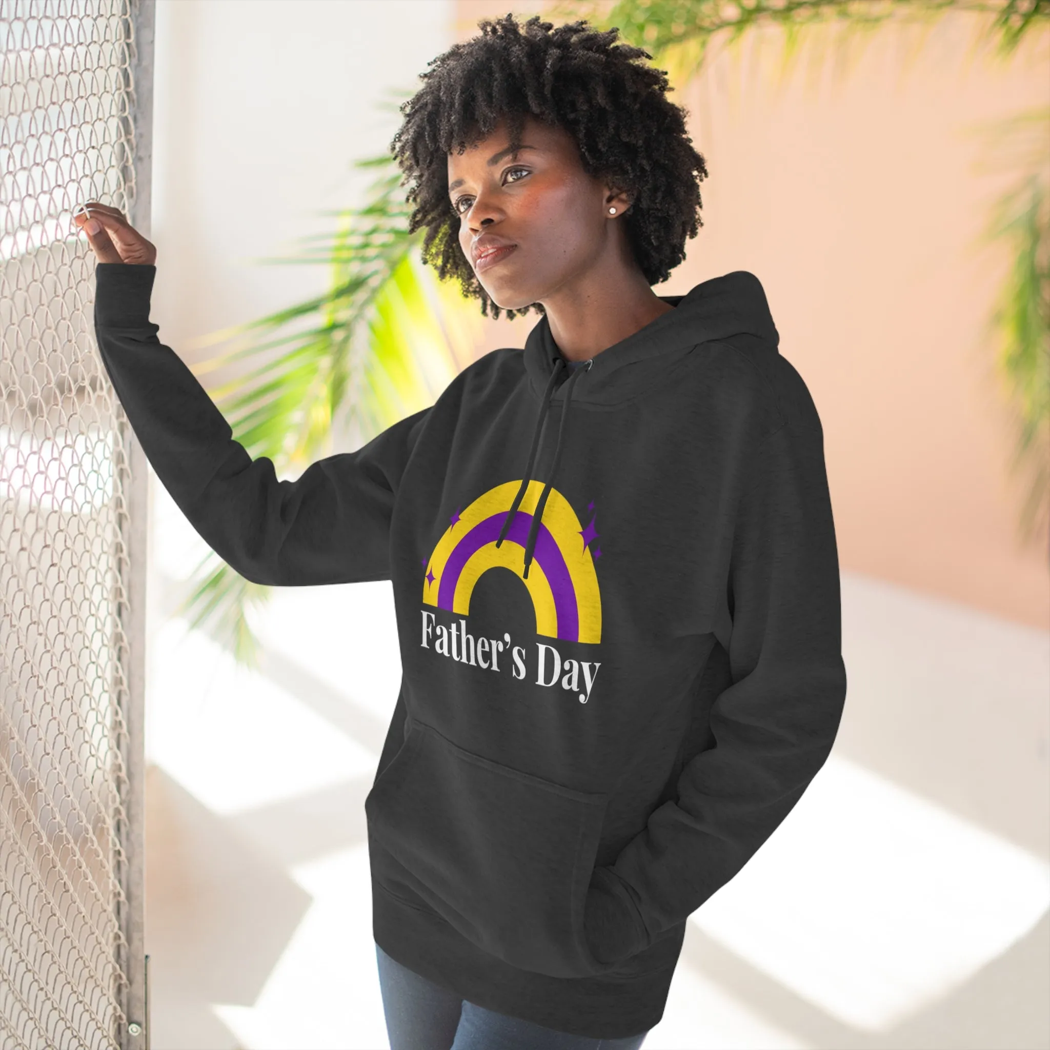 Intersexual Pride Flag Unisex Premium Pullover Hoodie - Father's Day