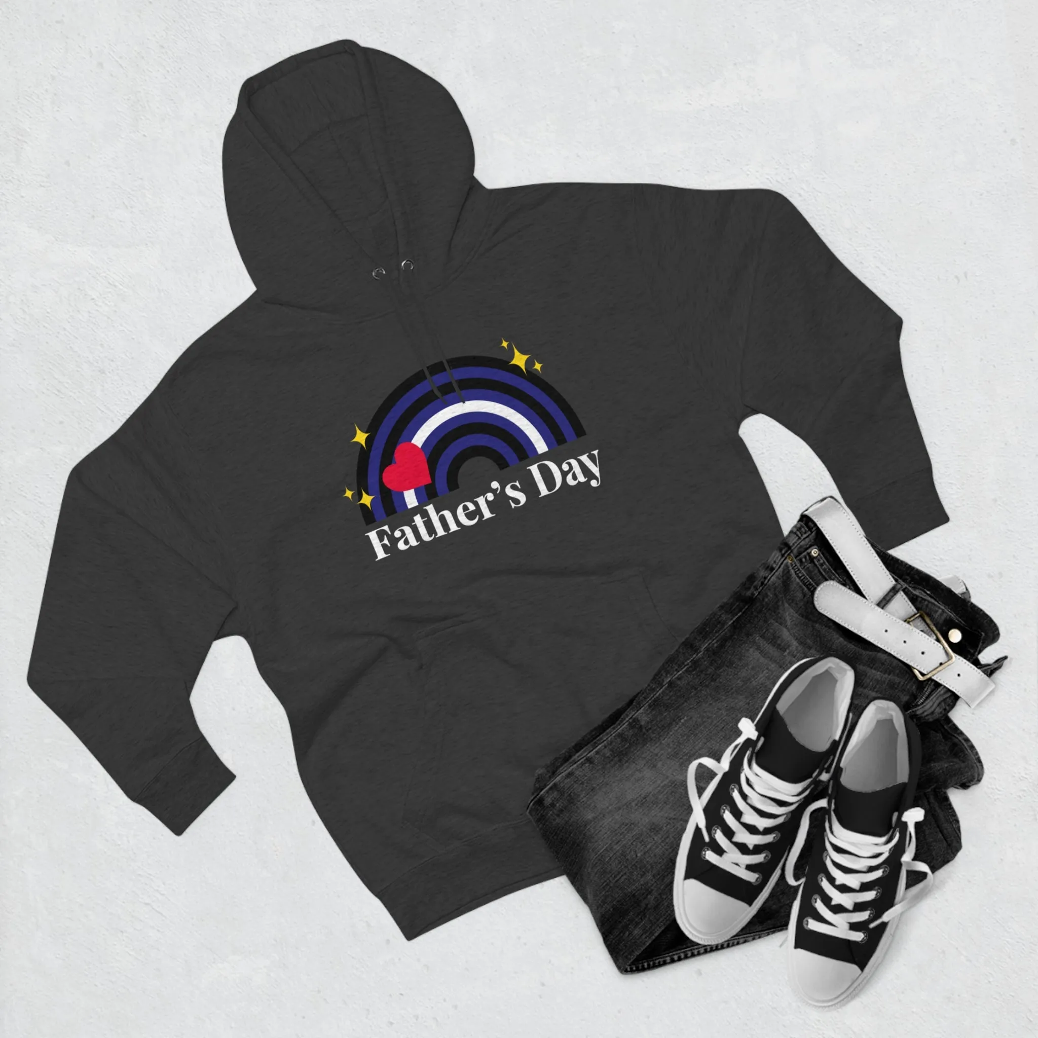 Leather Pride Flag Unisex Premium Pullover Hoodie - Father's Day