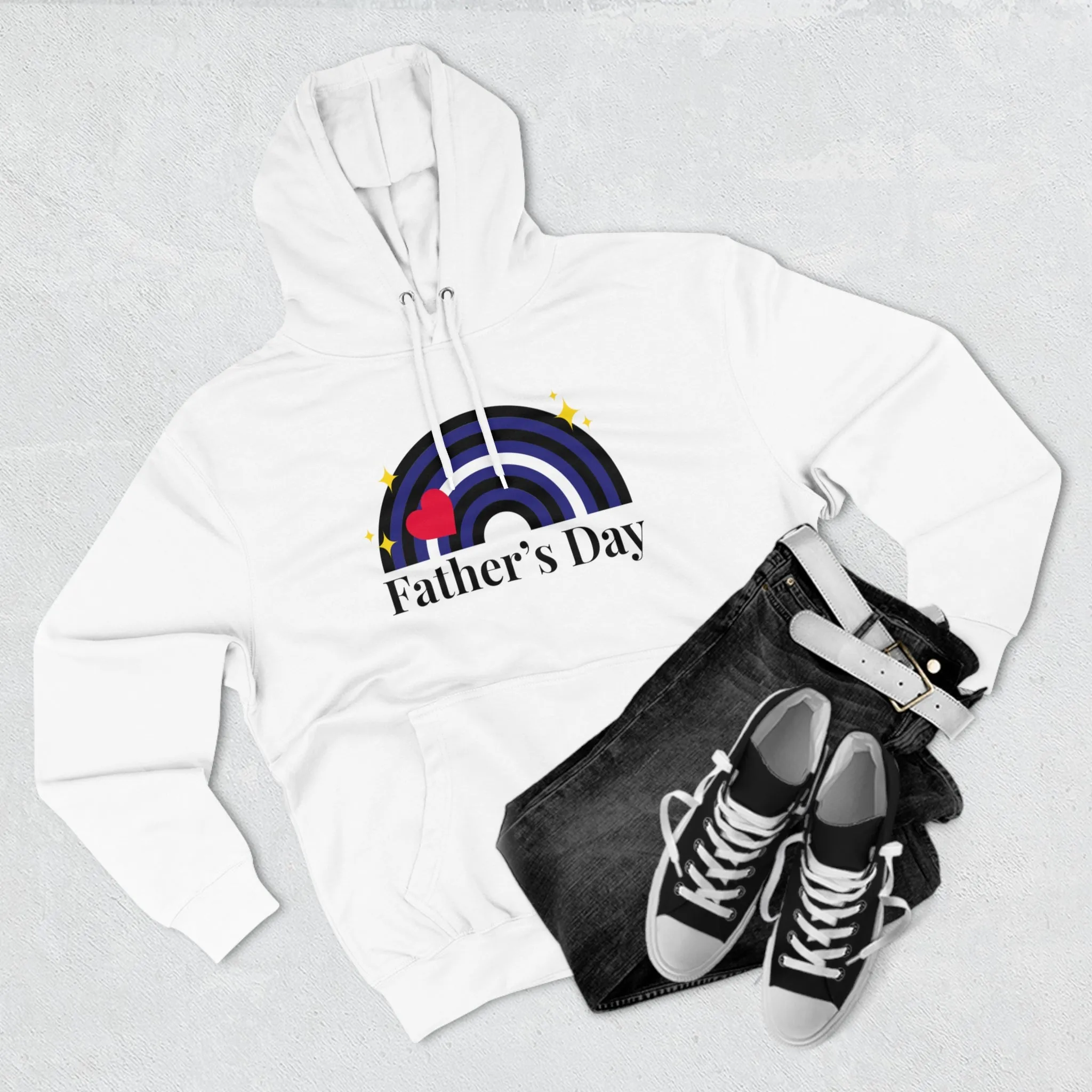 Leather Pride Flag Unisex Premium Pullover Hoodie - Father's Day