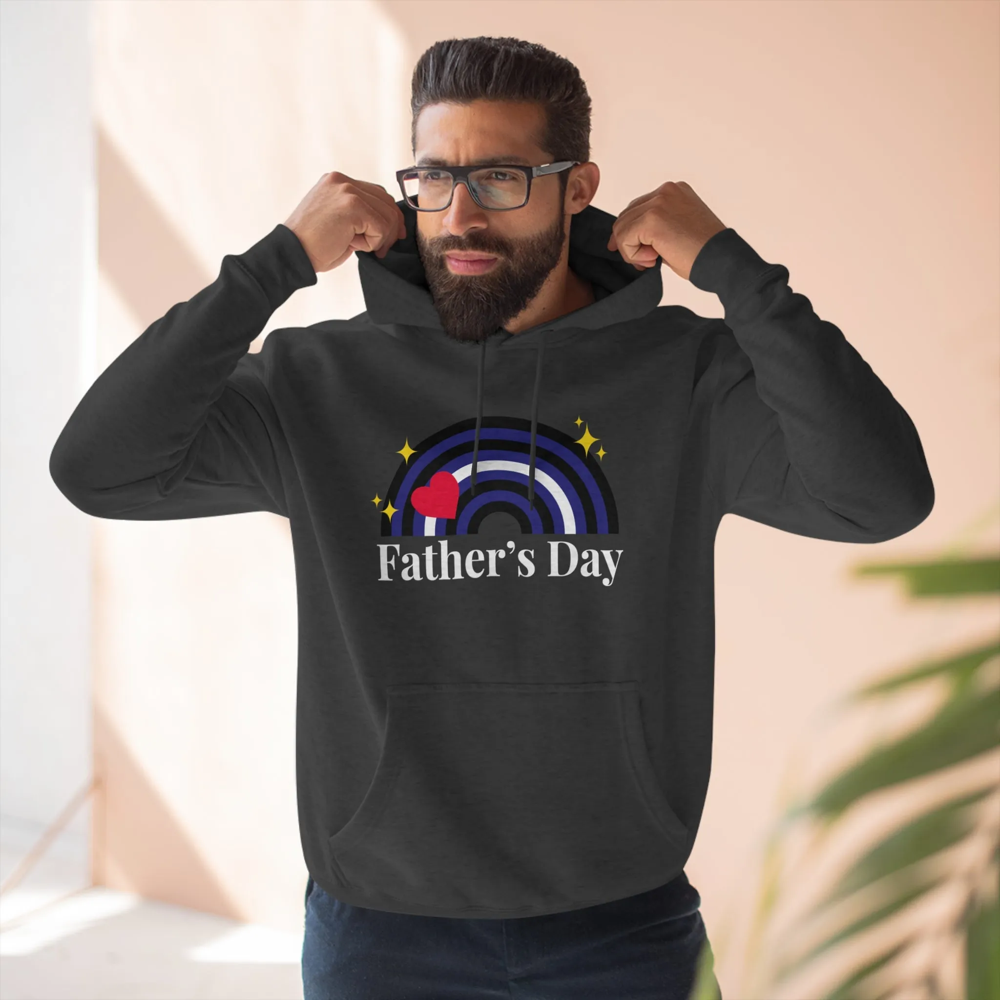 Leather Pride Flag Unisex Premium Pullover Hoodie - Father's Day
