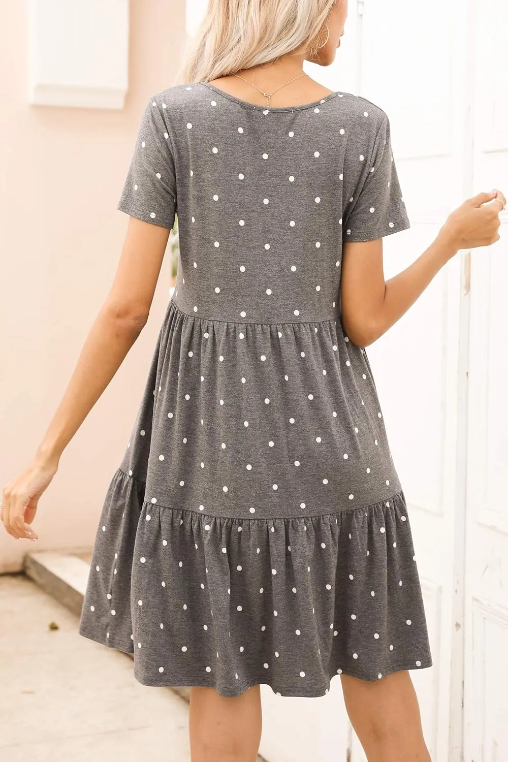 levaca Womens Summer Casual Dresses Beach Coverup Loose Short Sleeve T Shirt Dress 2025 Midi Outfit Sundress