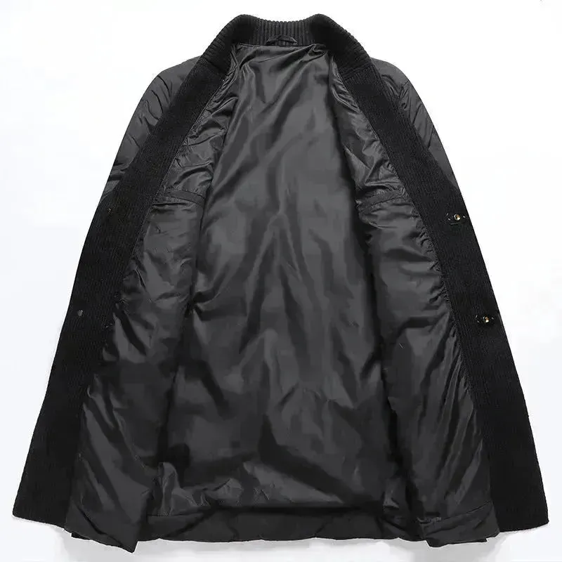 Light Luxury Men's Mid-length Down Jacket Dad Wear Winter jacket