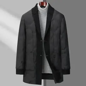 Light Luxury Men's Mid-length Down Jacket Dad Wear Winter jacket