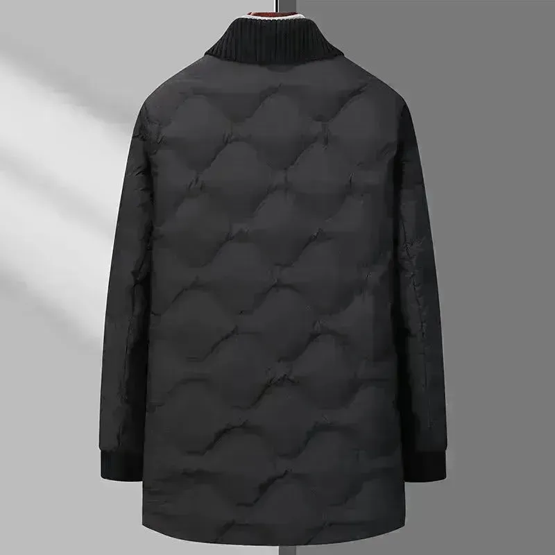 Light Luxury Men's Mid-length Down Jacket Dad Wear Winter jacket