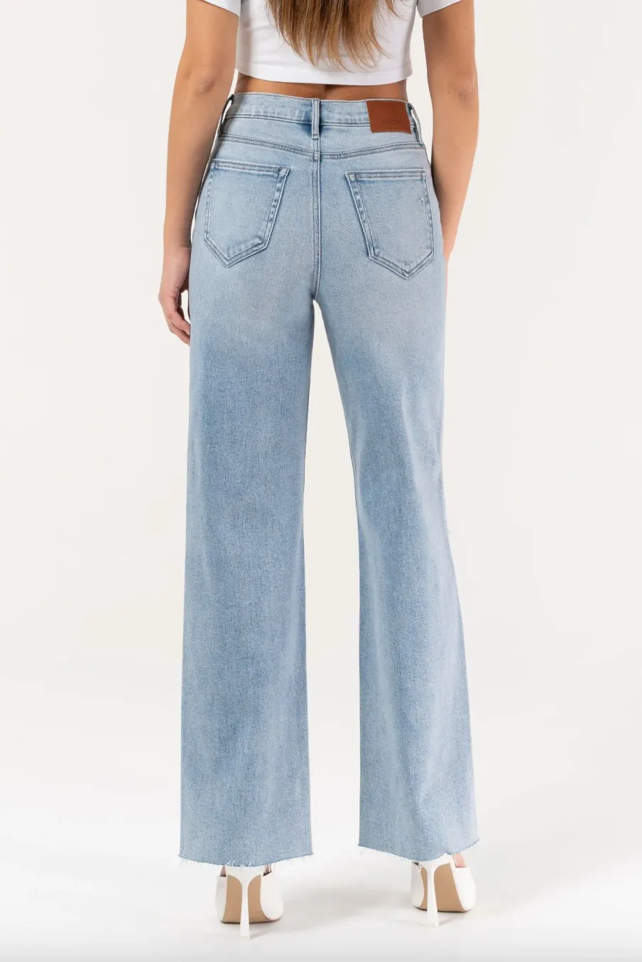 logan high waisted dad jean - light blue