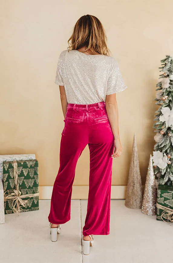Millie Magenta Velvet Blazer Set - FINAL SALE