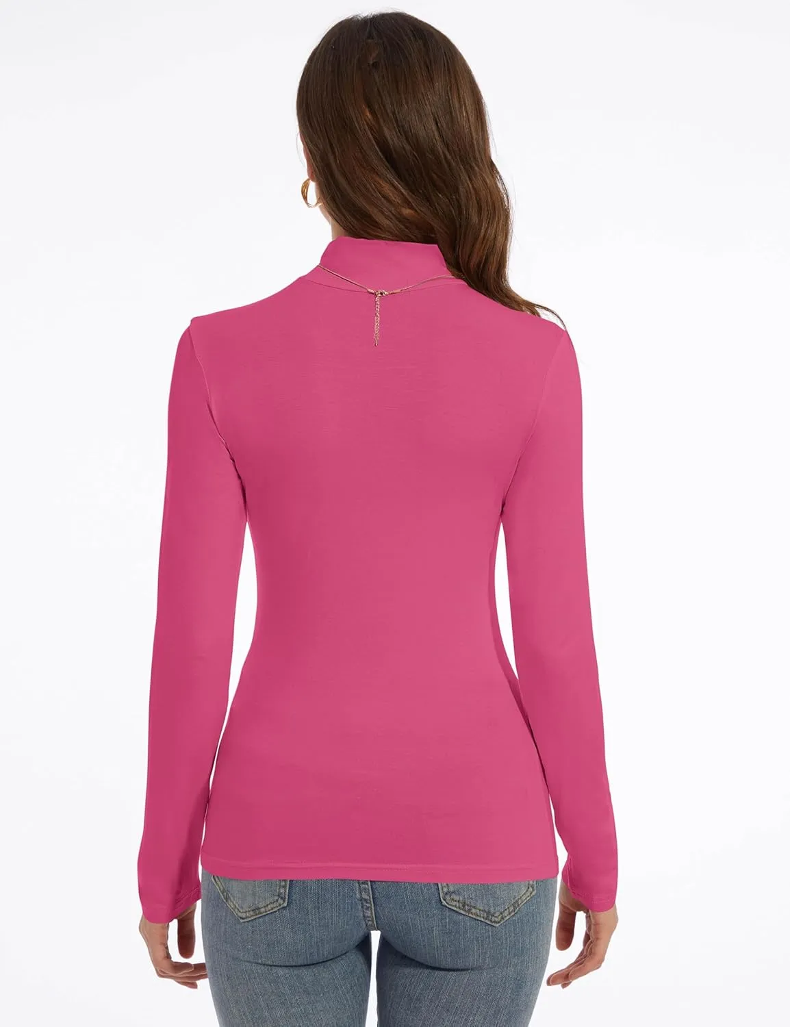 Mock Turtle Neck Long Sleeve Pullover High Neck Undershirt Slim Fit Basic Casual Tee Tops