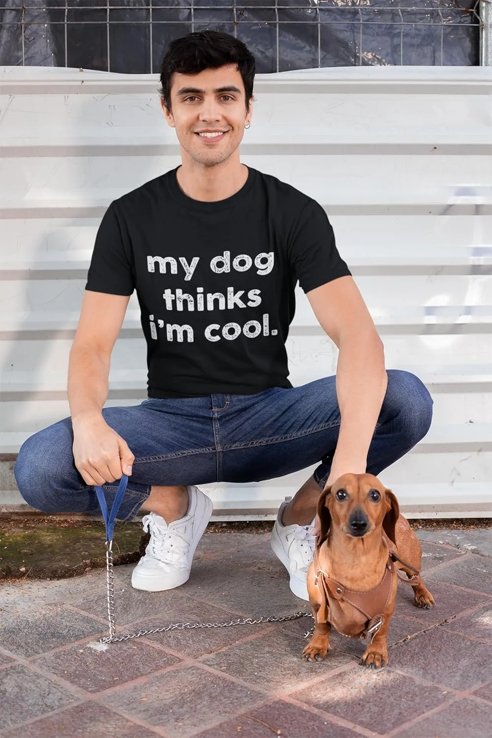 My Dog Thinks I'm Cool T-Shirt Funny Sarcastic Novelty Tee for Men, Perfect Dog Dad & Pet Lovers Gift Graphic T Shirt