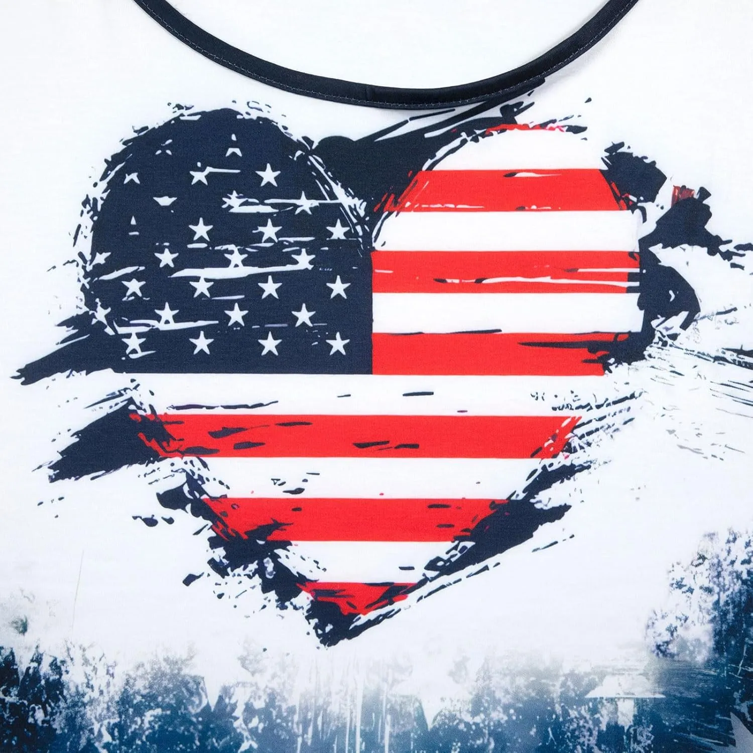 MYHALF Plus Size American Flag Shirt Womens 4th of July Tee USA Flag Tie-Dye Print Shirt Cold Shoulder Patriotic Tops