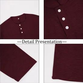 Opomelo Men's Henley Shirts Long Sleeve Casual Lightweight Pullover Shirts Fashion Slim Fit Button T-Shirts