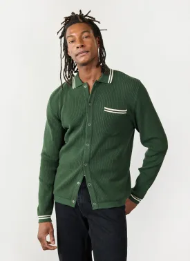 Pablo Cotton Knitted Shirt | Long Sleeve | Forest