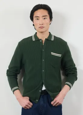 Pablo Cotton Knitted Shirt | Long Sleeve | Forest