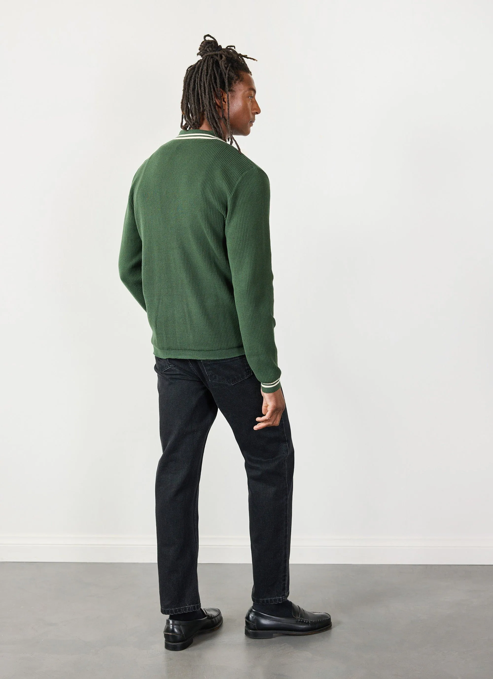 Pablo Cotton Knitted Shirt | Long Sleeve | Forest