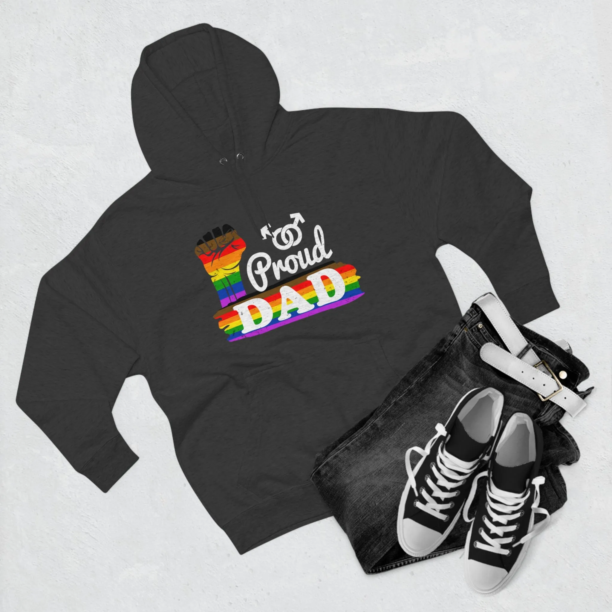 Philadelphia Pride Flag Unisex Premium Pullover Hoodie - Proud Dad