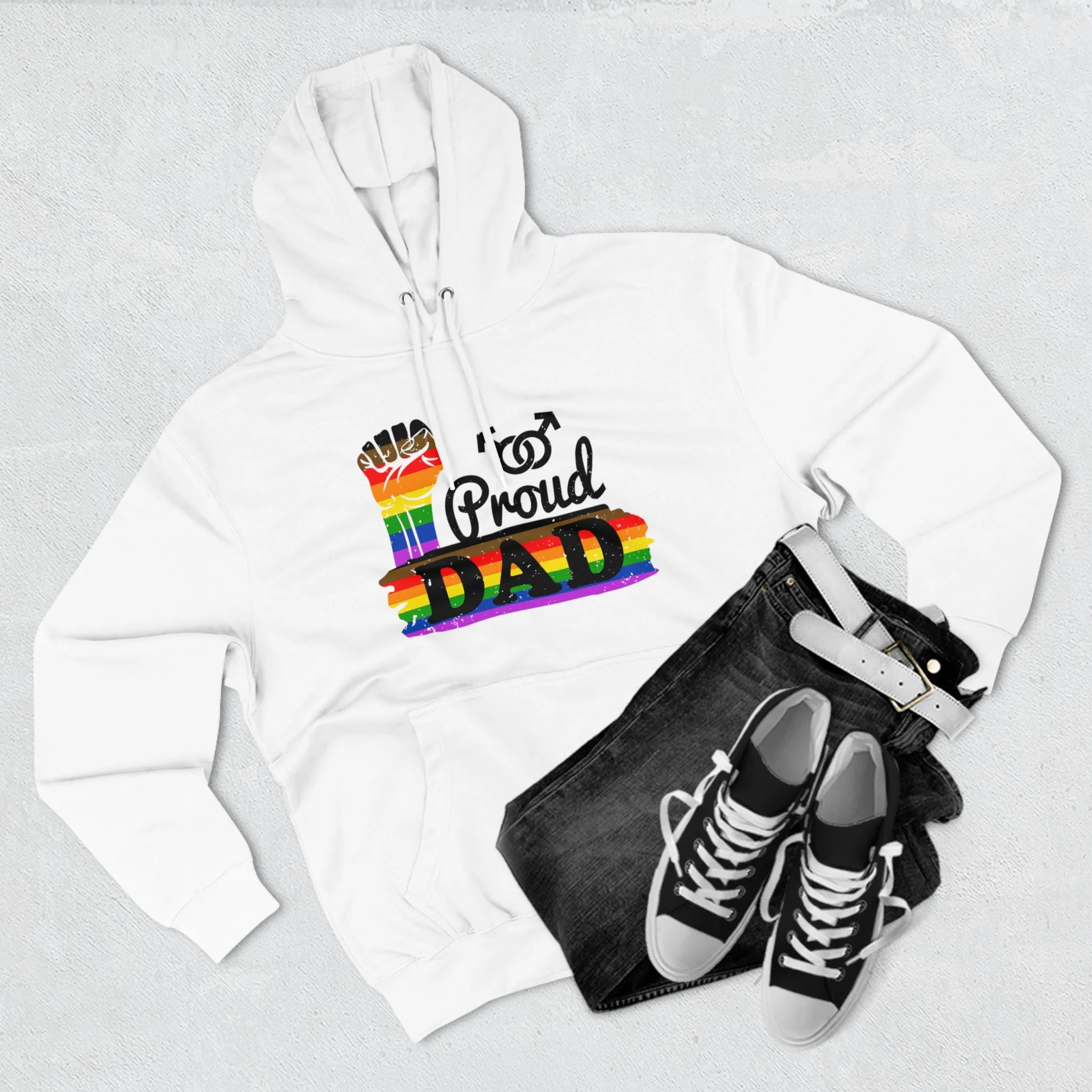 Philadelphia Pride Flag Unisex Premium Pullover Hoodie - Proud Dad
