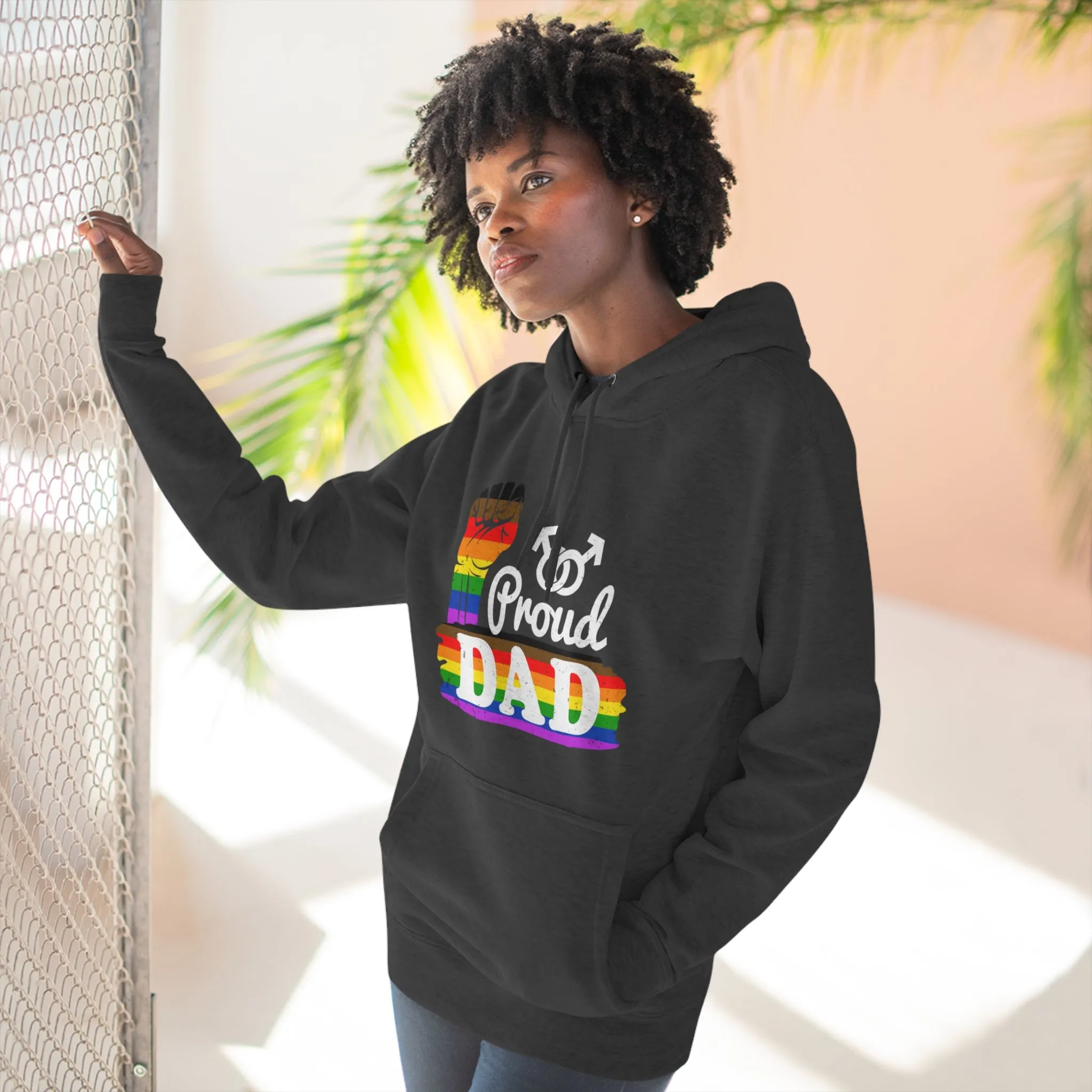 Philadelphia Pride Flag Unisex Premium Pullover Hoodie - Proud Dad