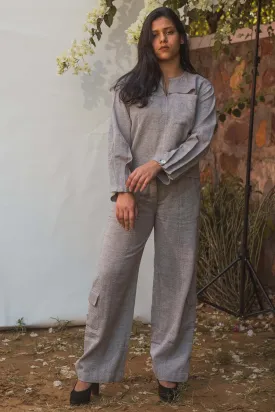Pleated Top & Pocket Pant Set