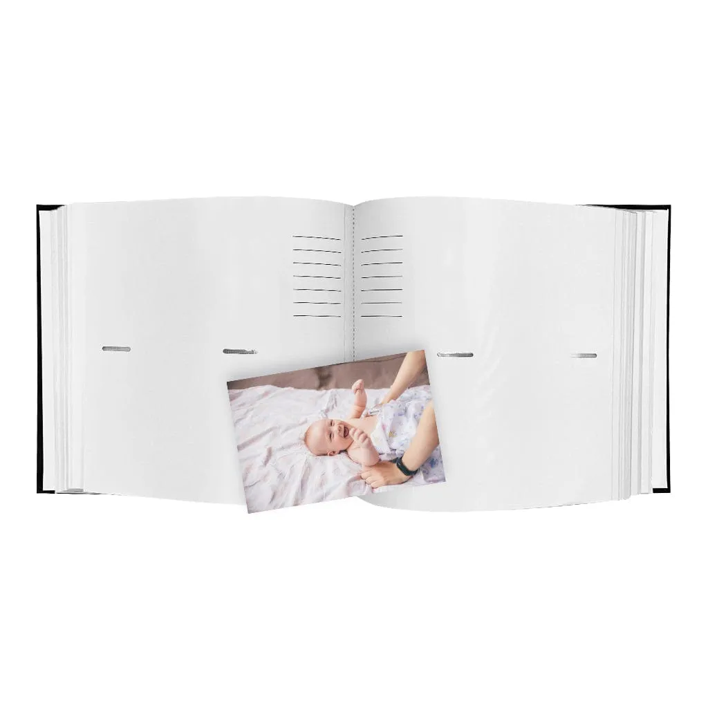 Plush Linen Black Slip-in Photo Album 200 Photos