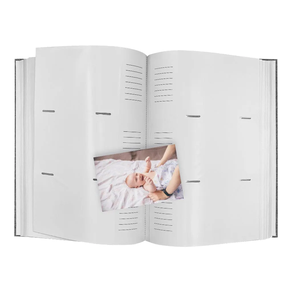 Plush Linen Black Slip-in Photo Album 300 Photos