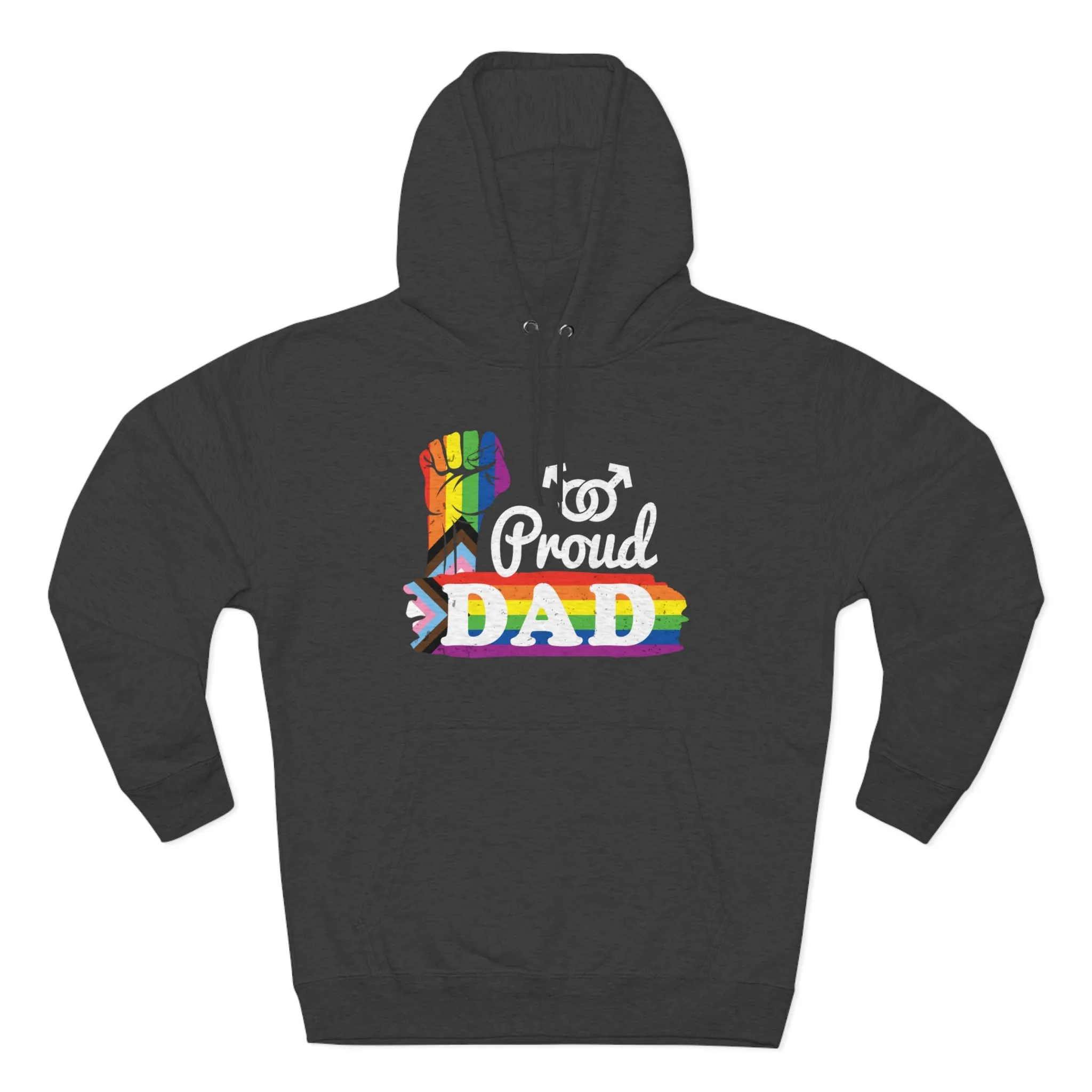 Progress Pride Flag Unisex Premium Pullover Hoodie - Proud Dad