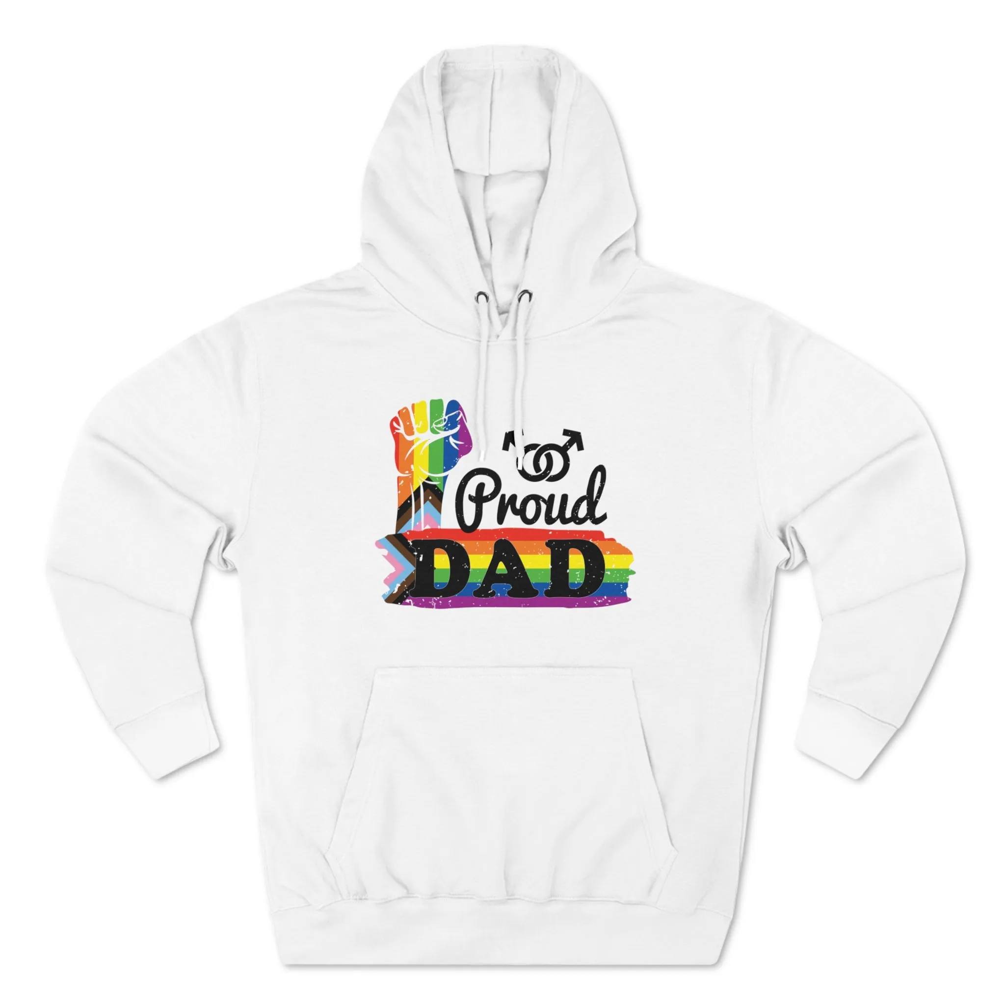 Progress Pride Flag Unisex Premium Pullover Hoodie - Proud Dad