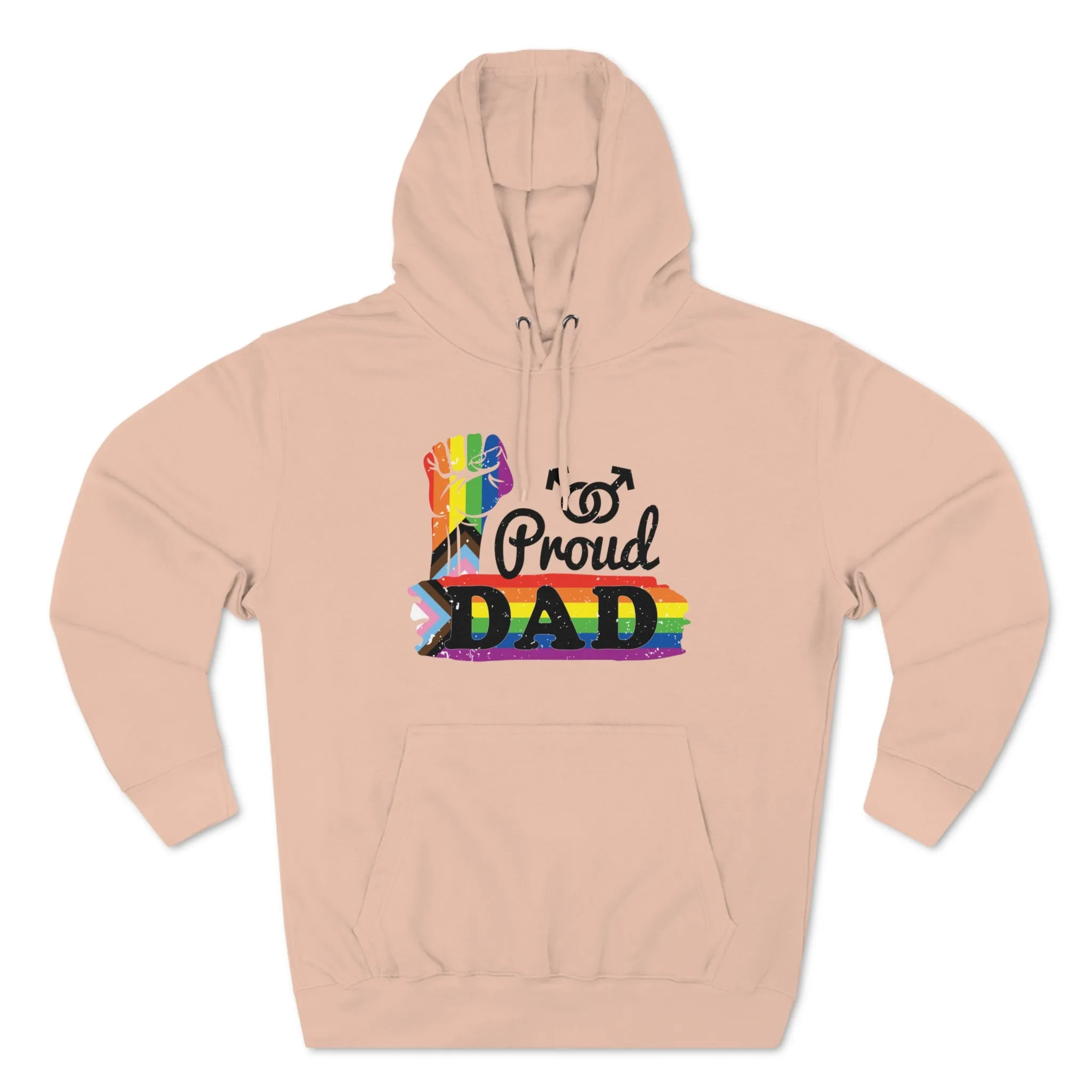 Progress Pride Flag Unisex Premium Pullover Hoodie - Proud Dad