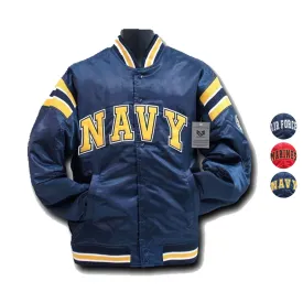 Rapid Dominance Satin Military Coach`S Jacket Hoodie Navy Air Force Army Marines