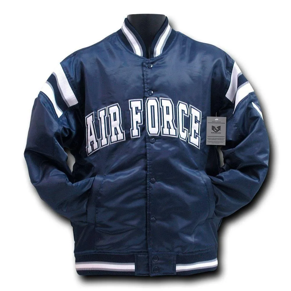 Rapid Dominance Satin Military Coach`S Jacket Hoodie Navy Air Force Army Marines