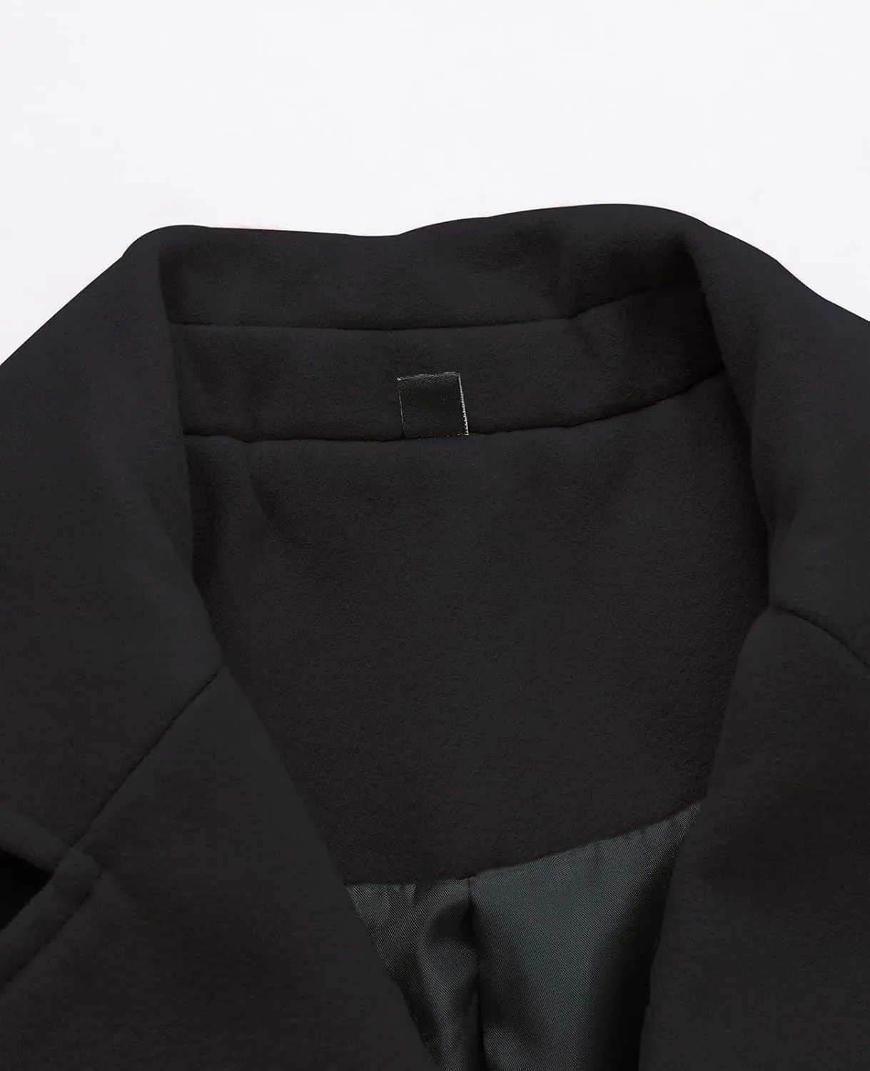 ThCreasa Mens Wool Blend Trench Coat Single Breasted Notch Lapel Walker Mid-Length Classic Pea Top Coat