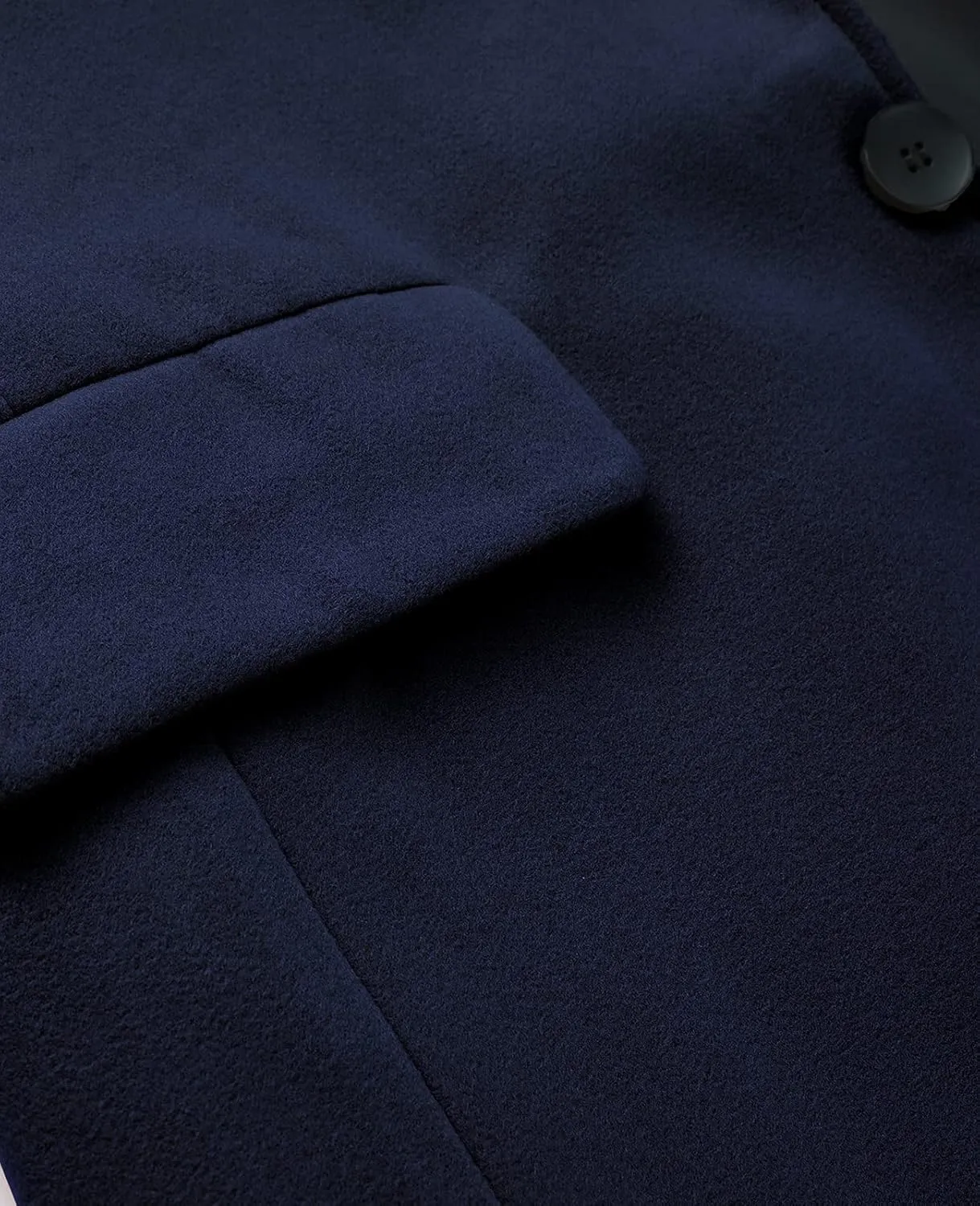 ThCreasa Mens Wool Blend Trench Coat Single Breasted Notch Lapel Walker Mid-Length Classic Pea Top Coat