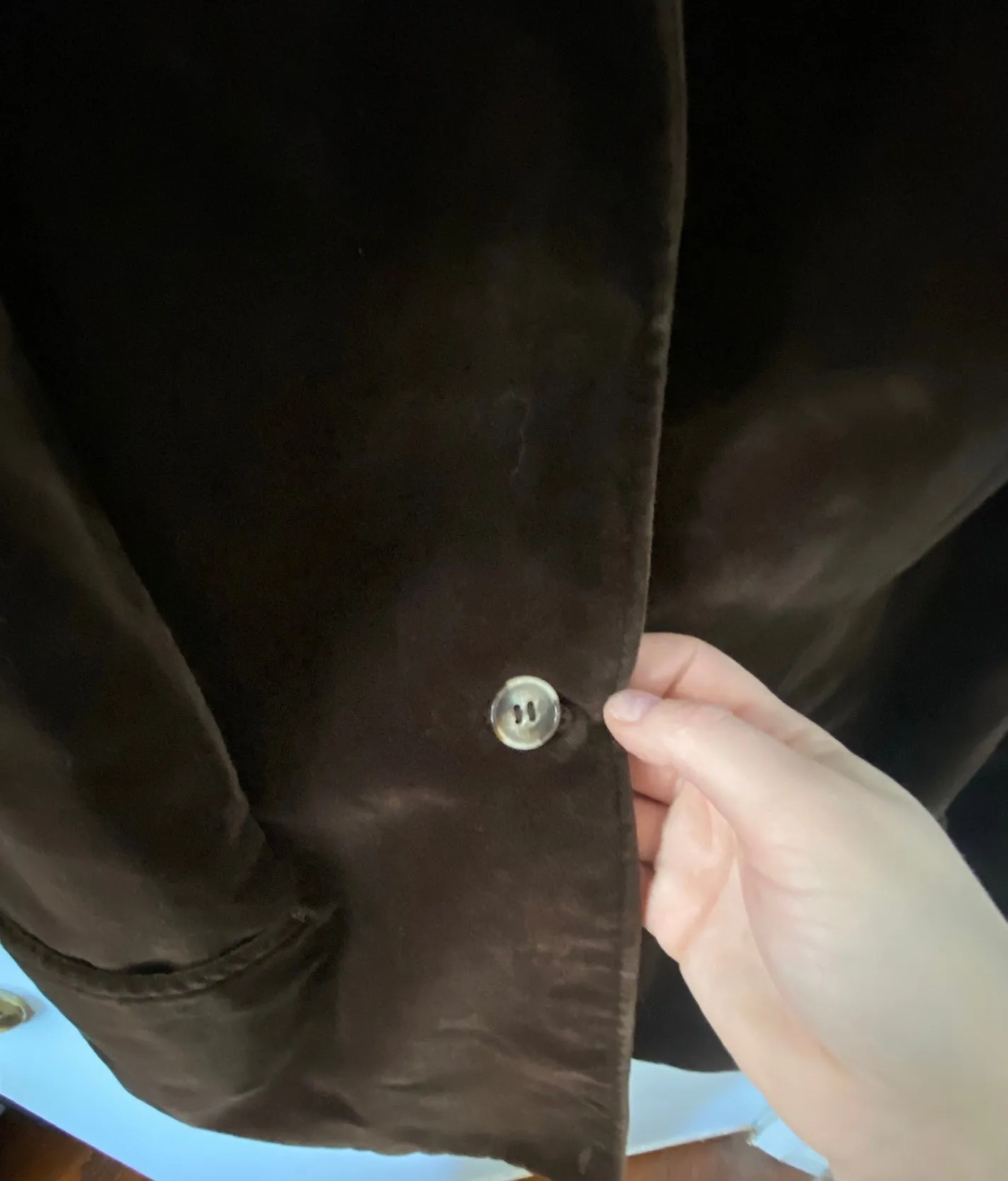Vintage Carlisle Couture Dark Brown Velvet Blazer Jacket Sz 16 Single Button
