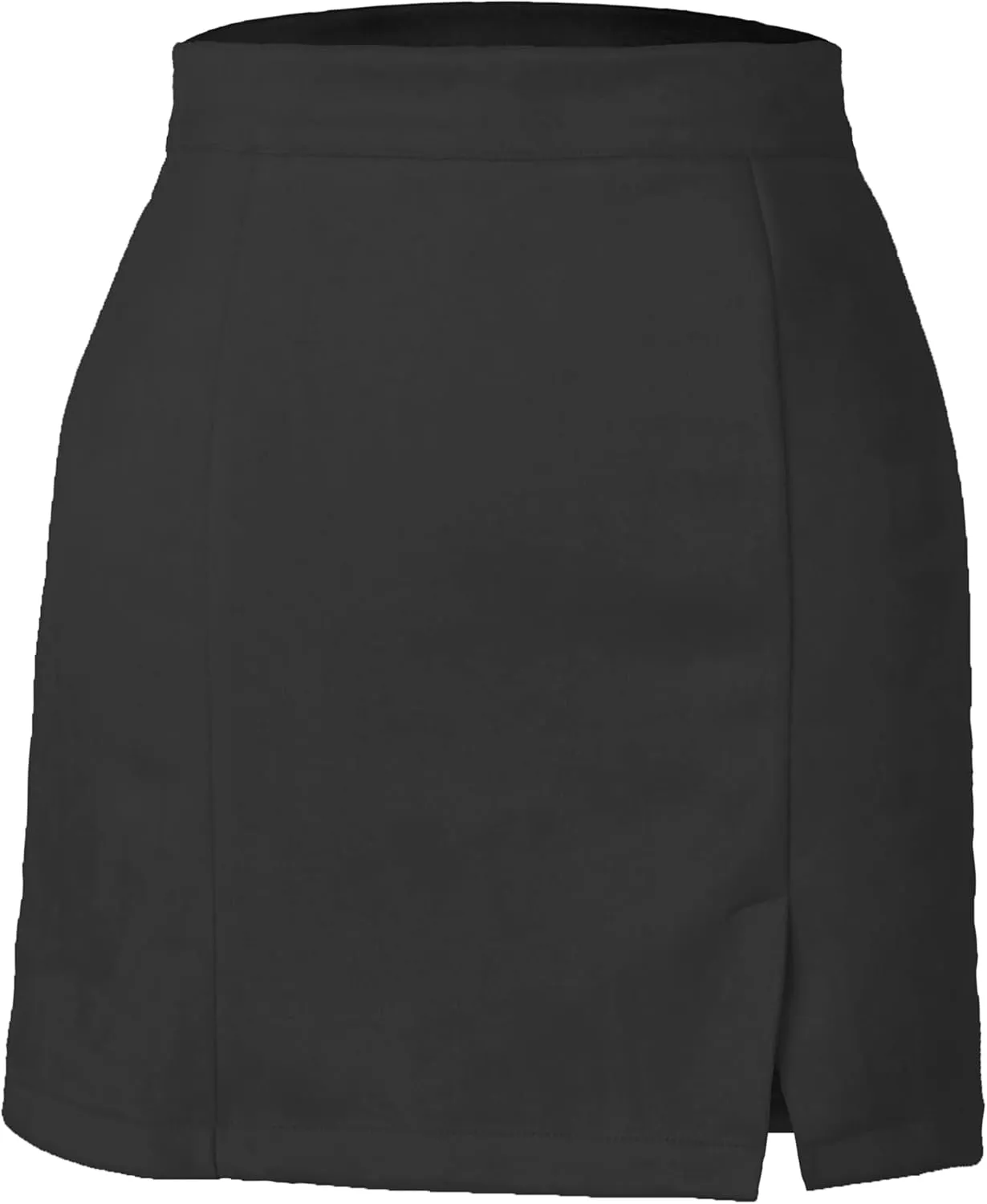 Women's High Waist Faux Suede Side Split Bodycon Short Mini Skirt