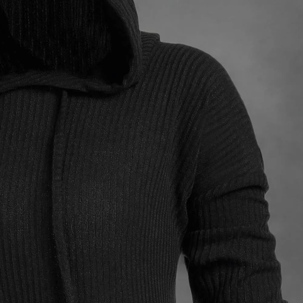Women's Hooded High Low Drop Shoulder Longline Sweater