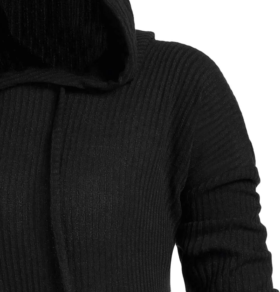 Women's Hooded High Low Drop Shoulder Longline Sweater
