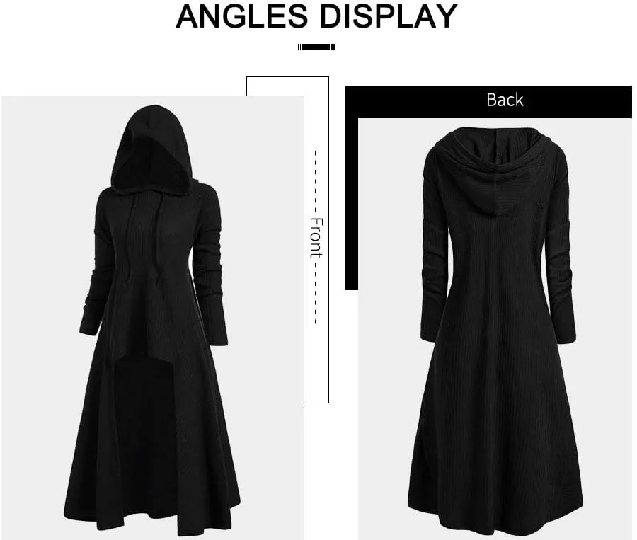 Women's Hooded High Low Drop Shoulder Longline Sweater