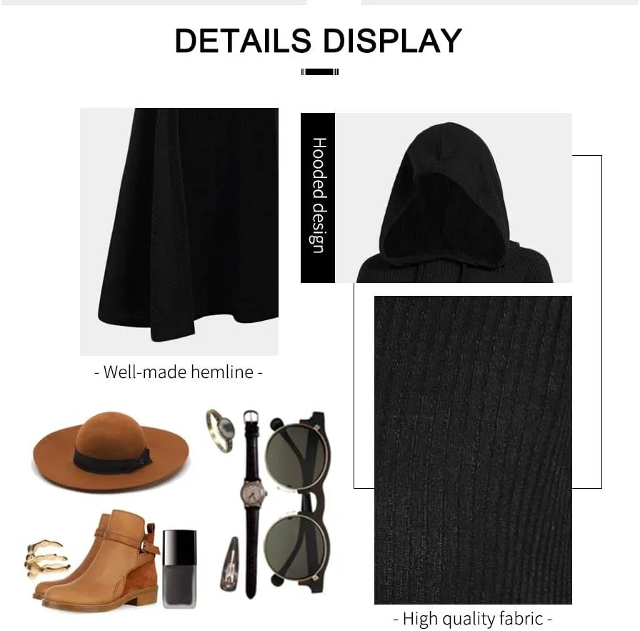 Women's Hooded High Low Drop Shoulder Longline Sweater