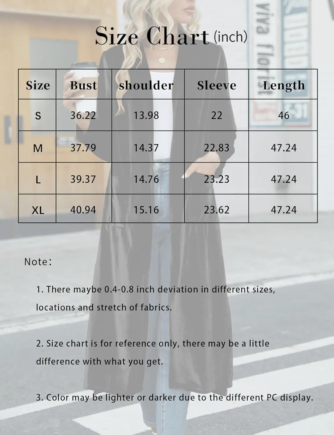 Women's Long Velvet Cardigan Jacket Casual Open Front Velour Lapel Cardigan Maxi Blazer Duster Outwear Sweater