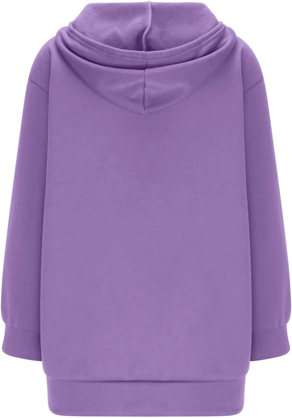 Womens Longline Hoodie Fall Winter Full Zip up Drawstring Sweatshirt Ladies Knee Length Pullover Hooded Jacket Pocket